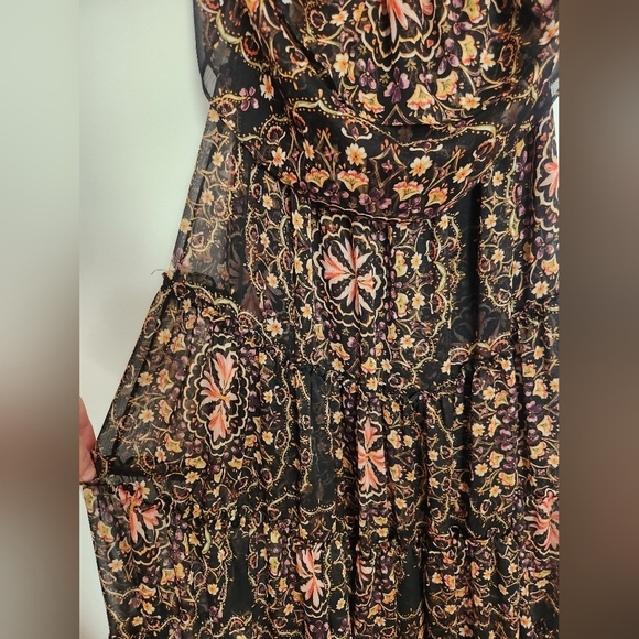 Misa Micaela Off the Shoukder Printed Maxi Dress Medium - Picture 8 of 9